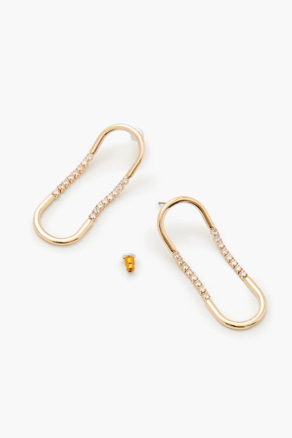 Geo Rhinestone Drop Earrings | Forever 21 Product Image