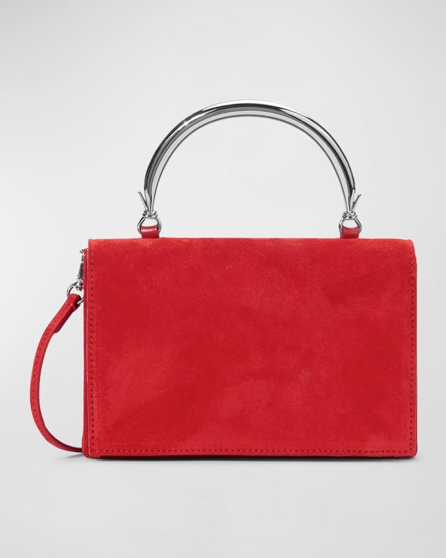 Arc Flap Suede Metal Top-Handle Bag Product Image