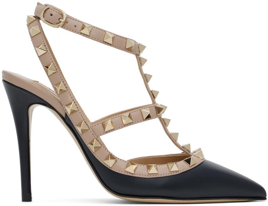 Rockstud 100mm Slingback High-heel Pumps In B89 Marine/poudre Product Image