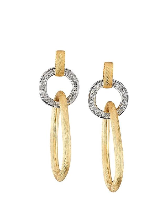 Womens Jaipur Two-Tone 18K Gold & 0.27 TCW Diamond Link Earrings Product Image