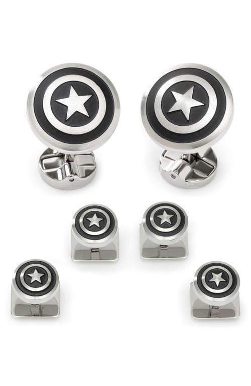 Cufflinks, Inc. x Marvel Captain America Shield Cuff Link & Stud Set Product Image