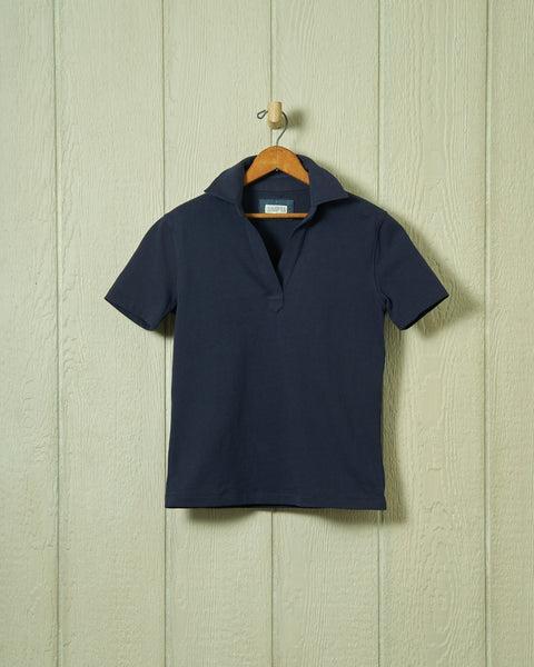 Short Sleeve Inlet Pullover in Navy Product Image