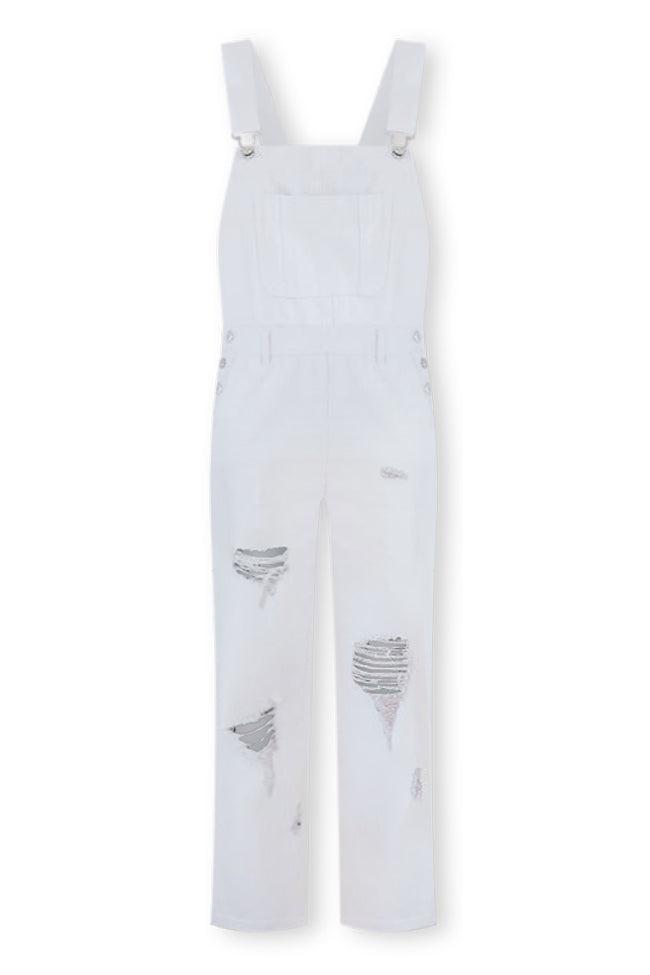 Gwen White Distressed Overalls FINAL SALE Product Image