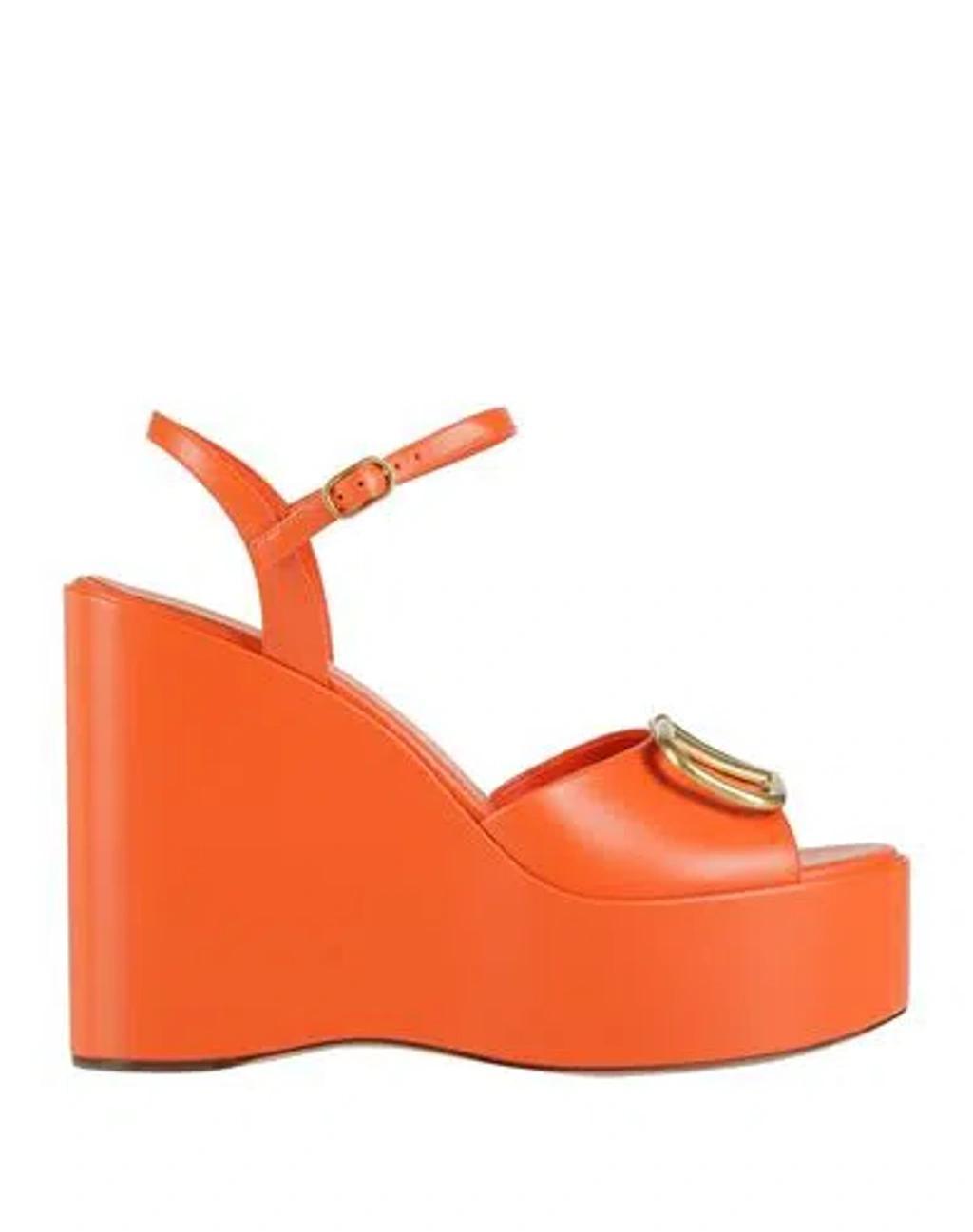 Vlogo Leather Sandals In Orange Product Image