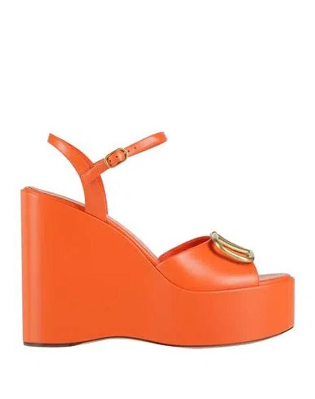 Vlogo Leather Sandals In Orange Product Image