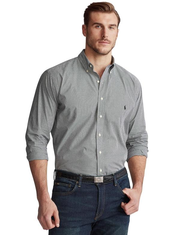 POLO RALPH LAUREN Men's Big & Tall Classic-fit Poplin Shirt In Blue,white Hairline Stripe Product Image