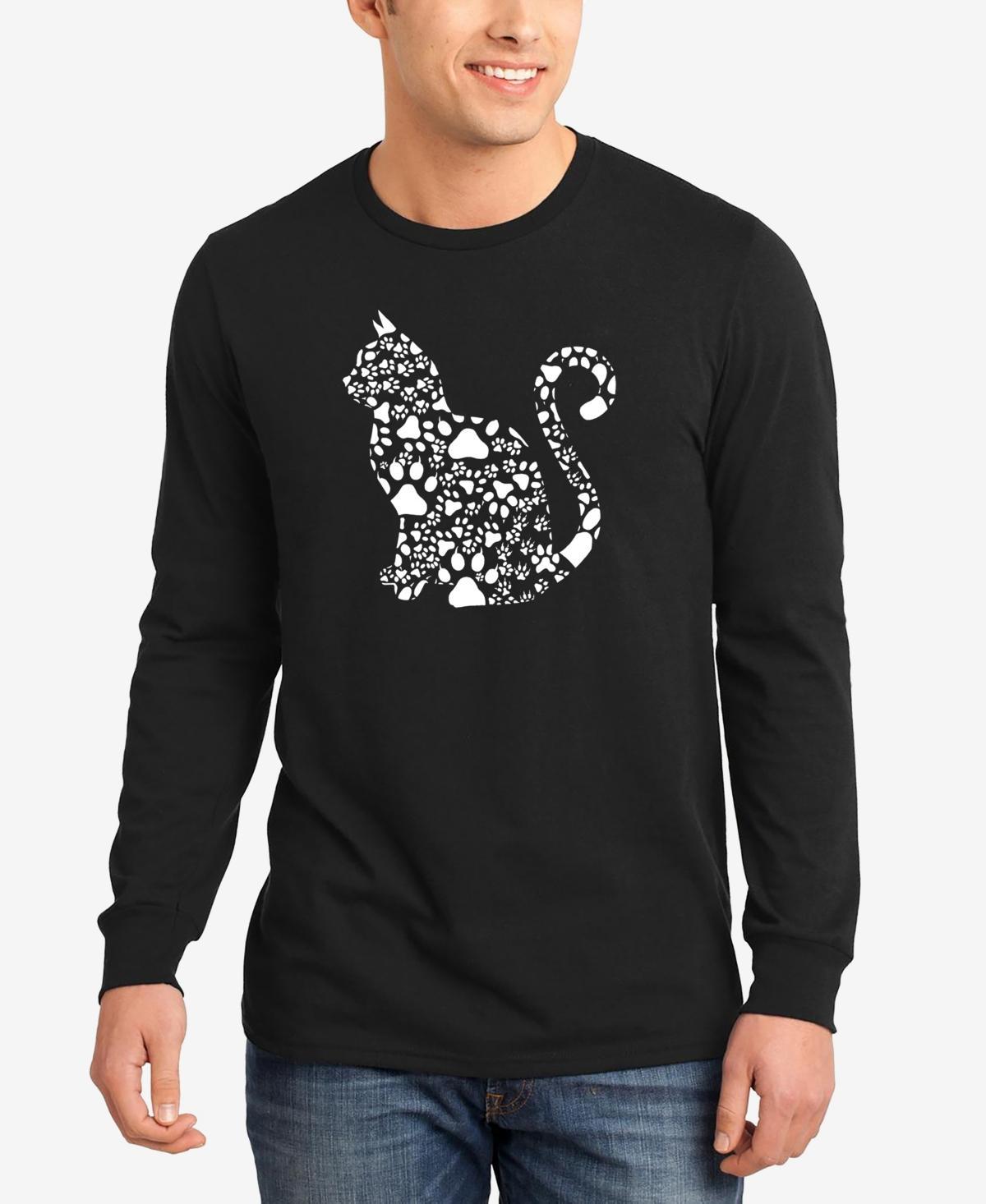 La Pop Art Cat Claws - Mens Word Art Long Sleeve T-Shirt Product Image