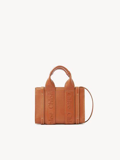 Mini Woody tote bag in soft leather Product Image