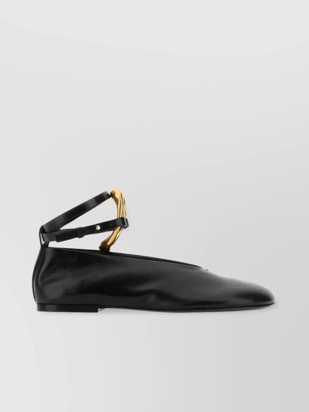 Leather Ballet Flats In Black product image