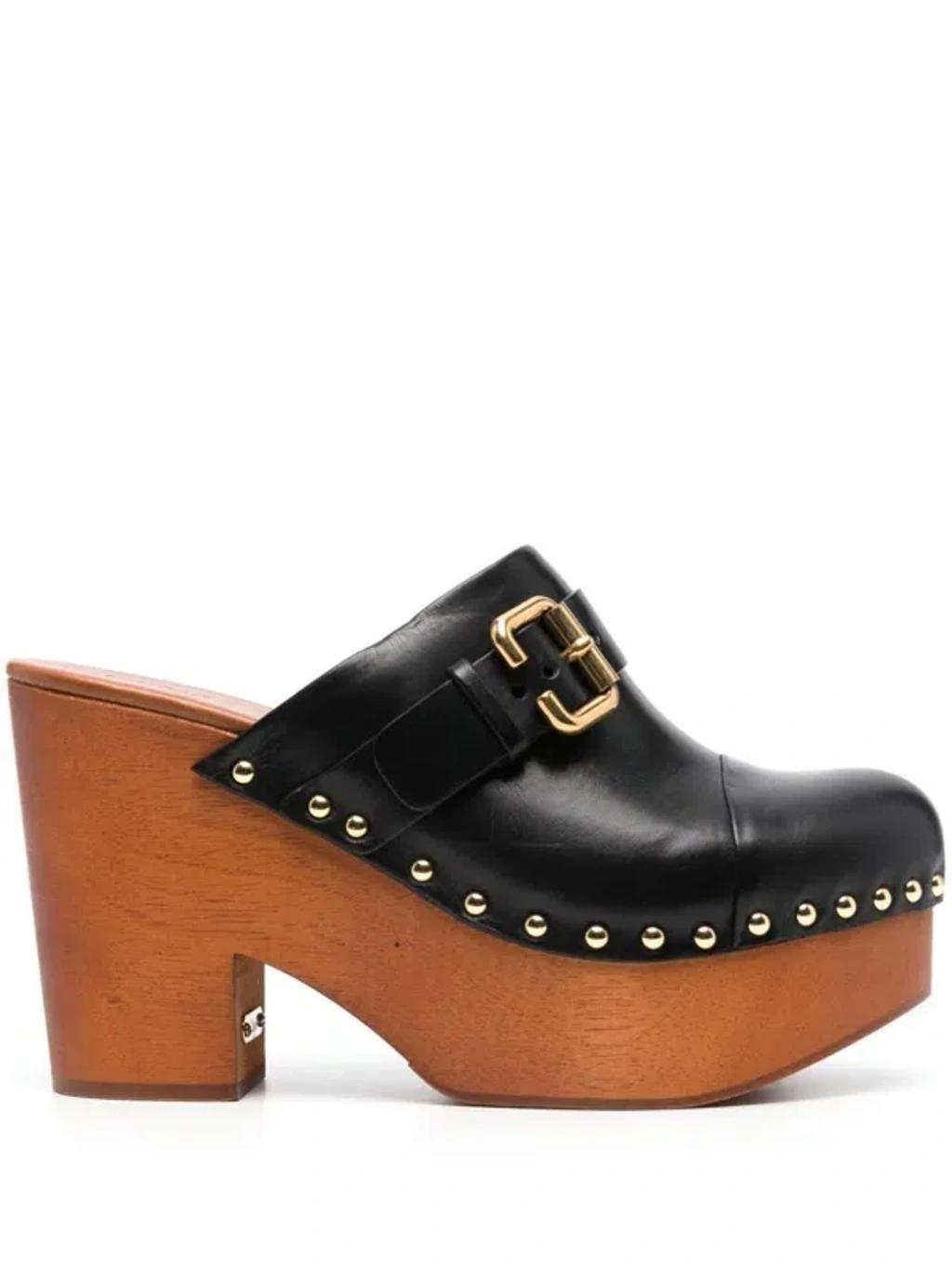 Jeannette Wedge Clog Black Size 3 100% Calf-skin Leather, Pterocarpus Soyauxii, Farmed, Coo Cameroon product image