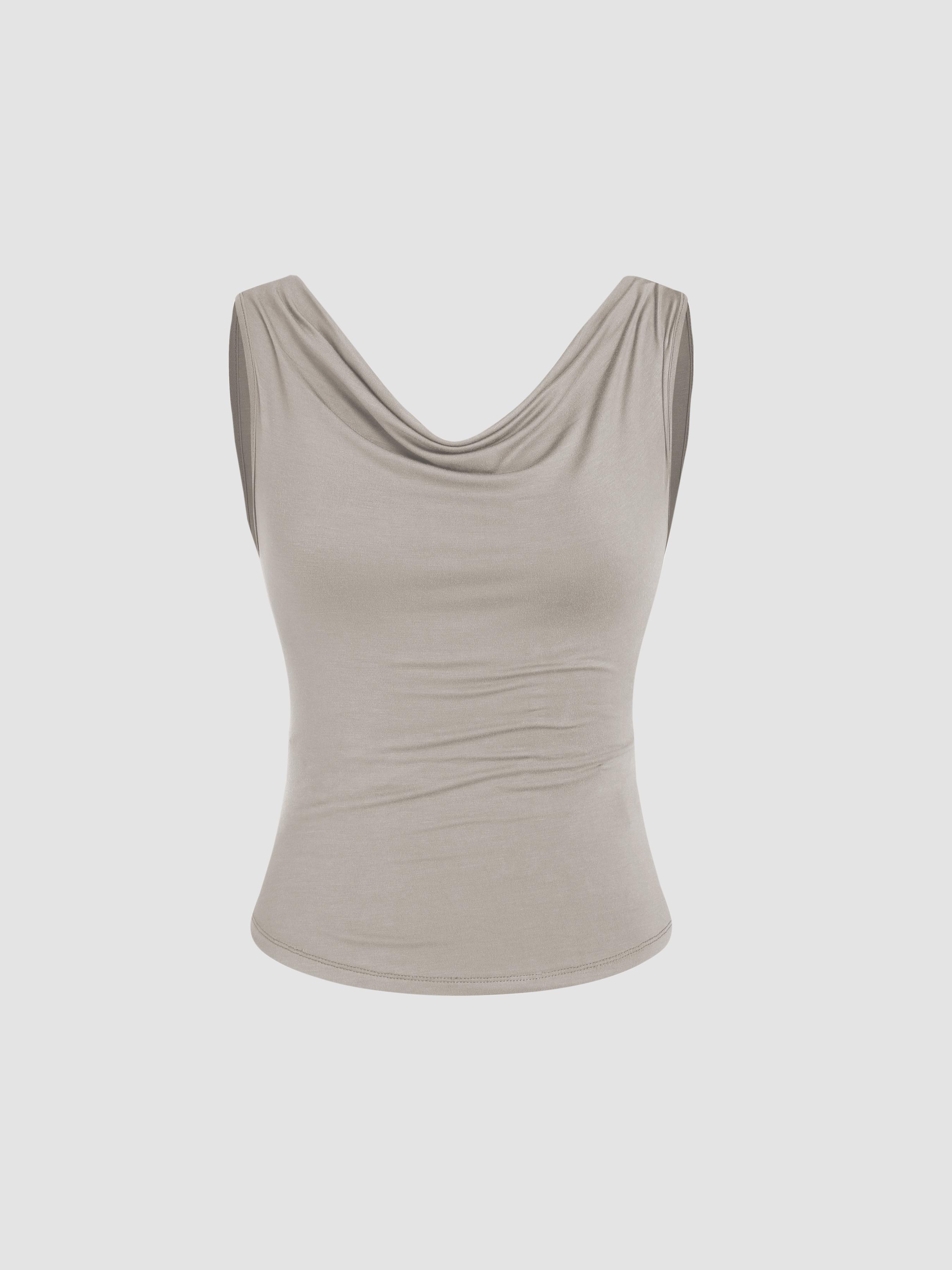 Solid Cowl Neck Tank Top Product Image