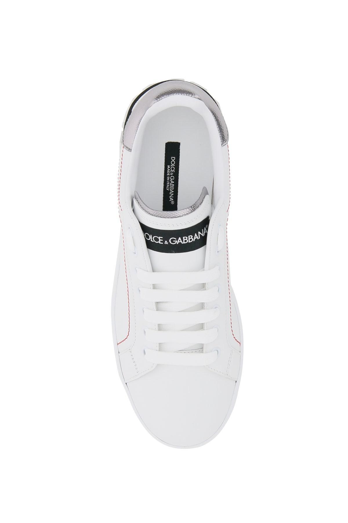 Portofino Leather Sneakers In Rosa Bianco Argento Product Image