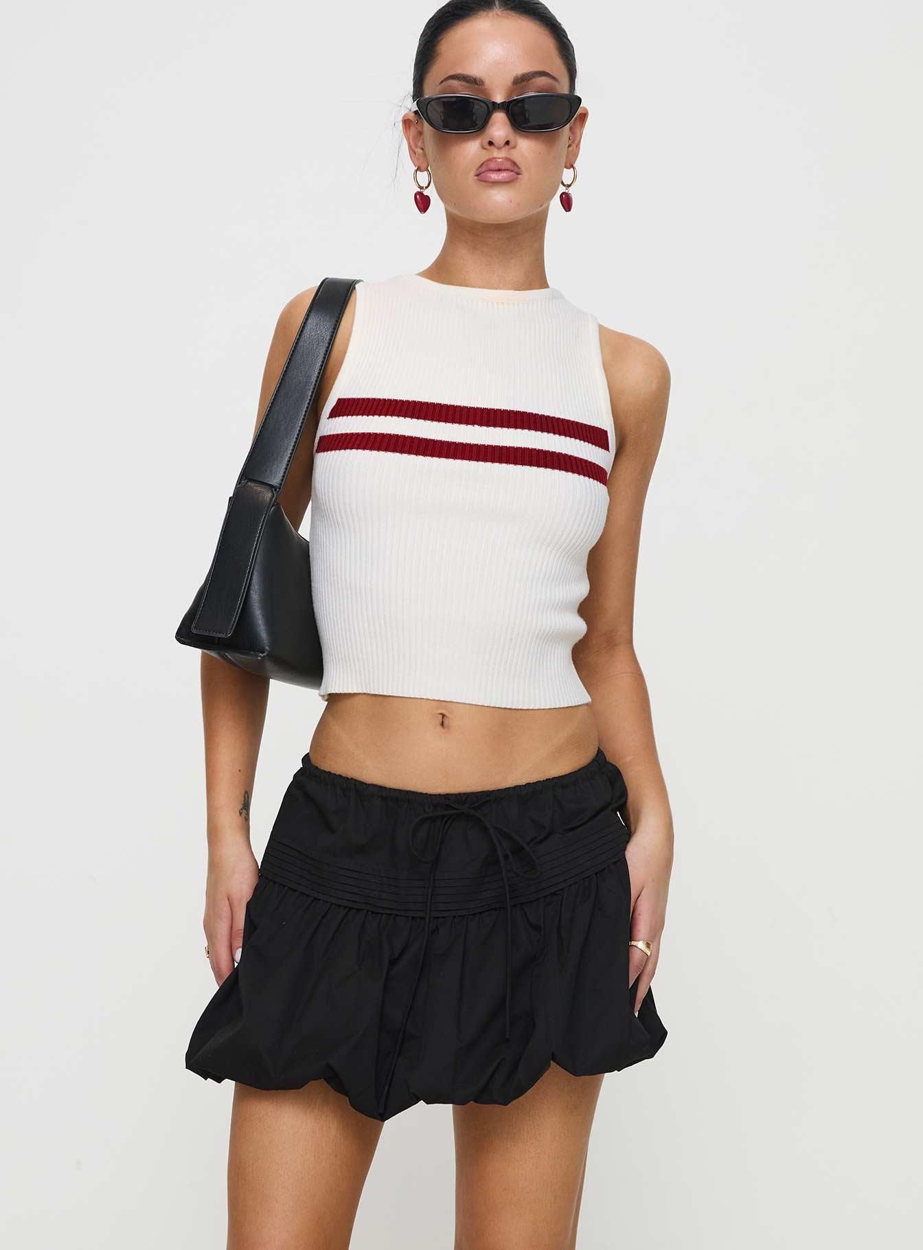 Dear London Bubble Hem Mini Skirt Black Product Image