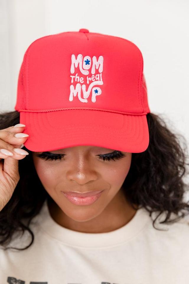 Mom The Real MVP Red Trucker Hat FINAL SALE Product Image