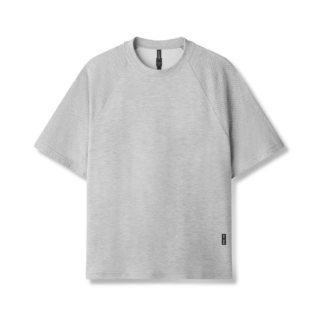 0946. Waffle Knit Oversized Tee - Heather Grey Product Image