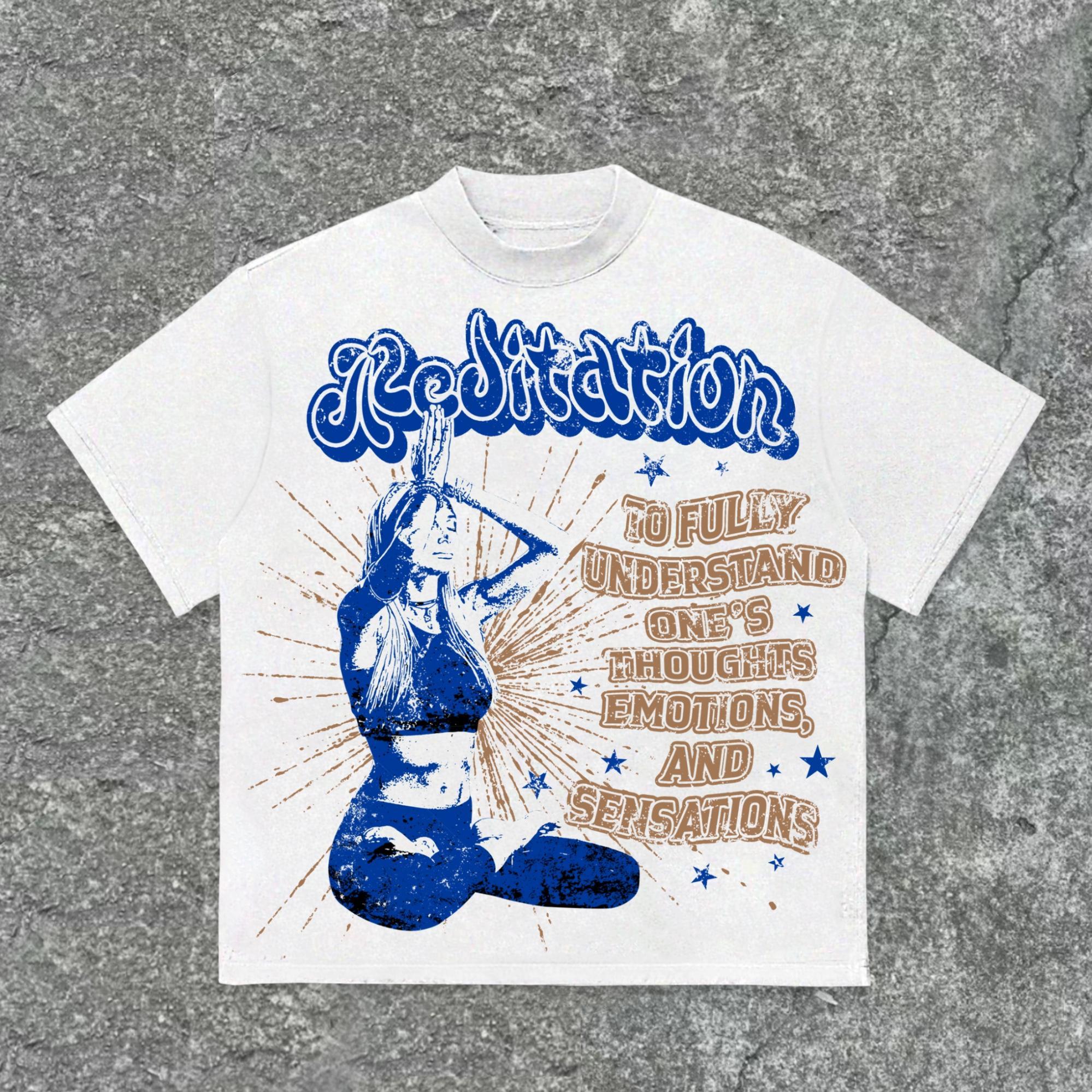 Sopula Hellstar Meditation In Order To Better Understand Yourself Retro Make Men's Graphics Cotton T-Shirt Product Image