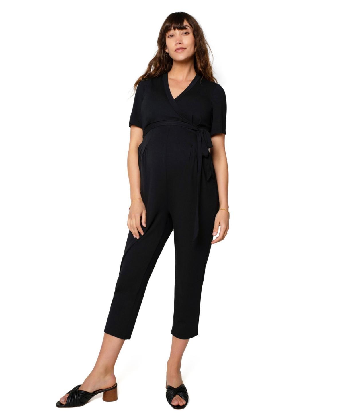 Ingrid & Isabel Maternity Short Sleeve Knit Jumpsuit Product Image