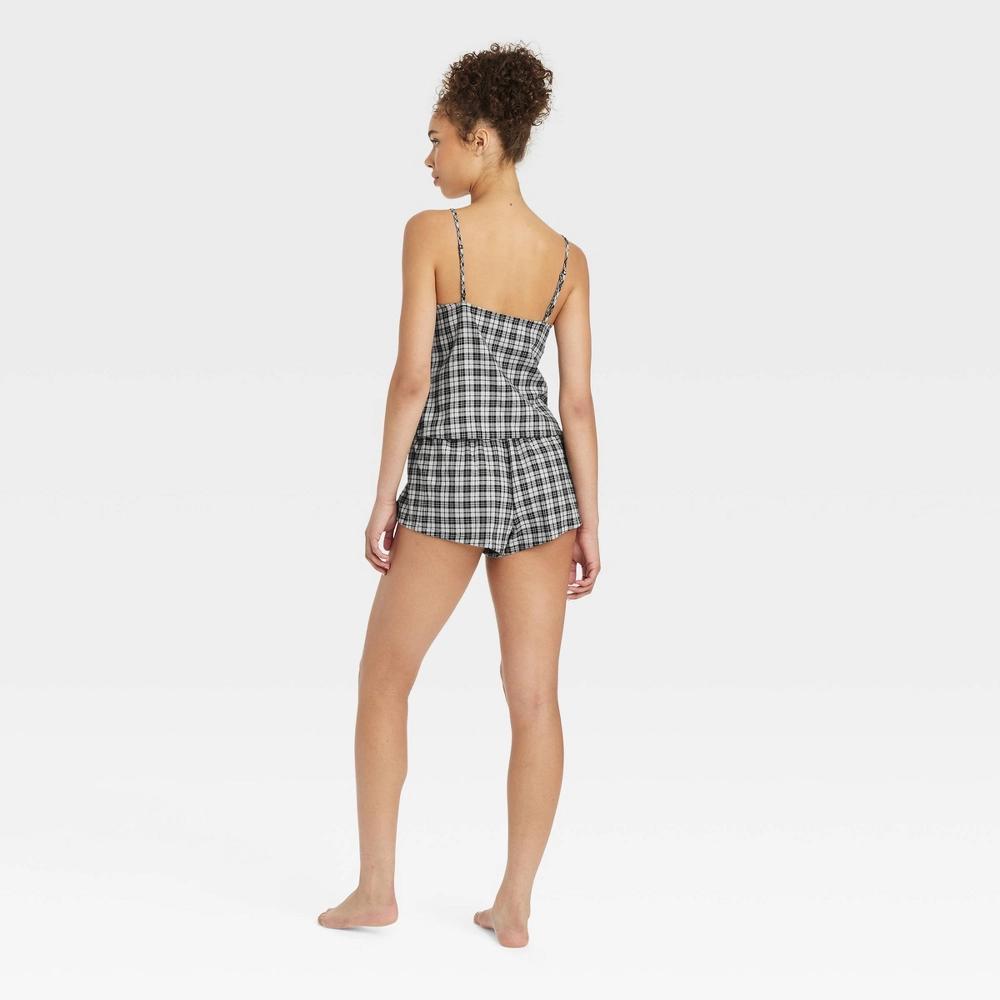 Women's Flannel Tank and Shorts Pajama Set - Colsie™ Gray L Product Image