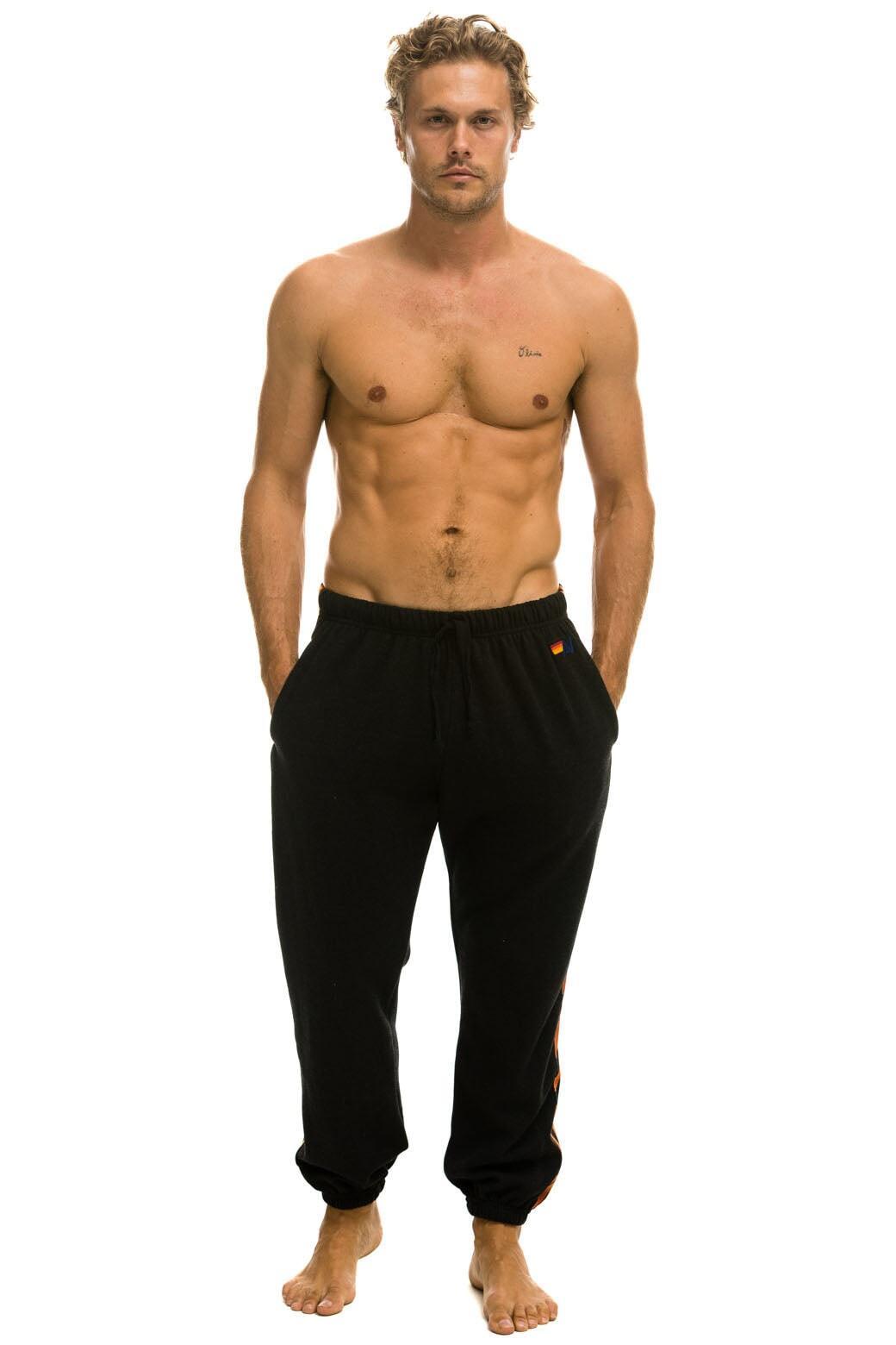 TIGER STRIPE SWEATPANTS - BLACK // TIGER Male Product Image