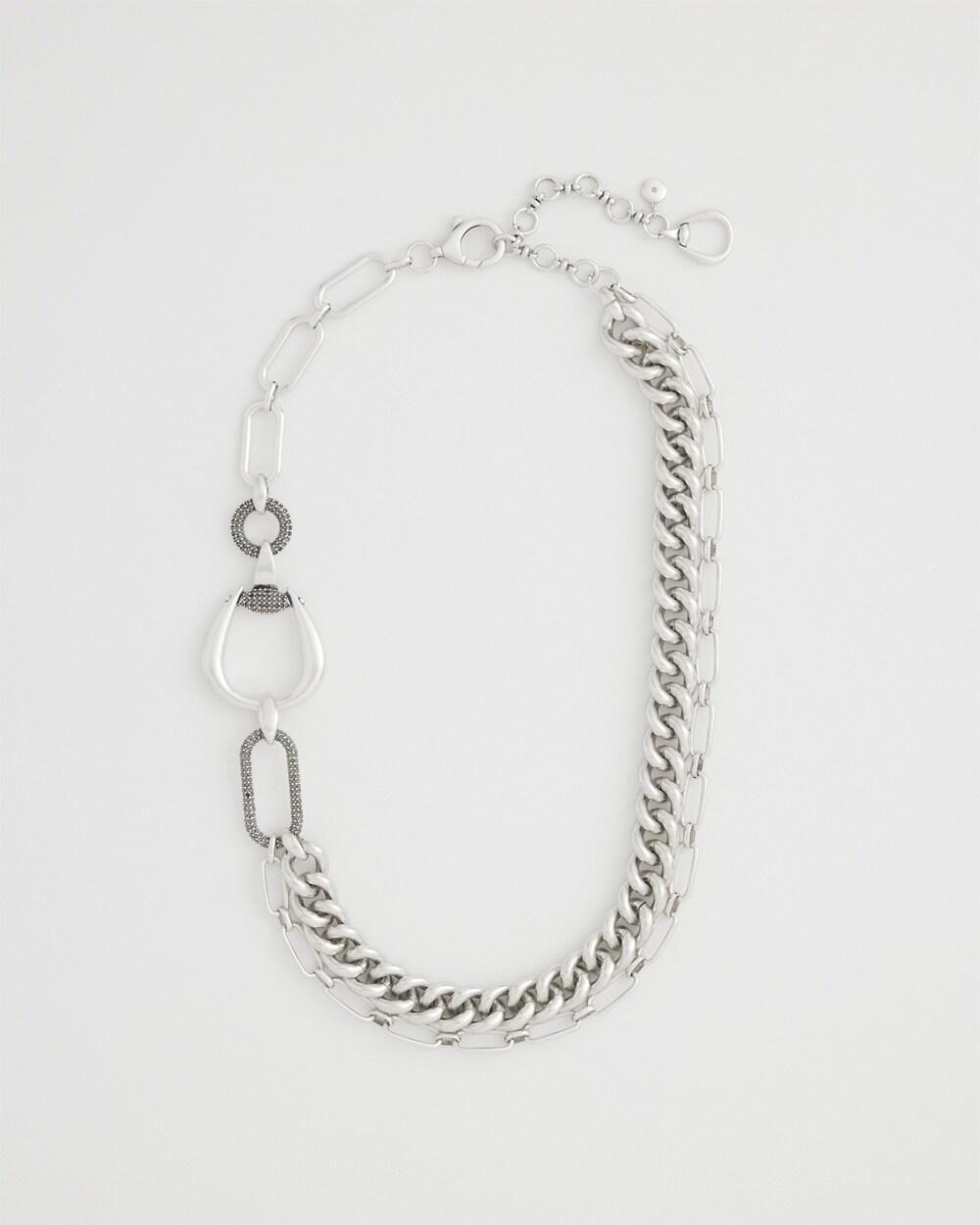 Silver Tone Horsebit Necklace   Chico's - Silver - Women Product Image