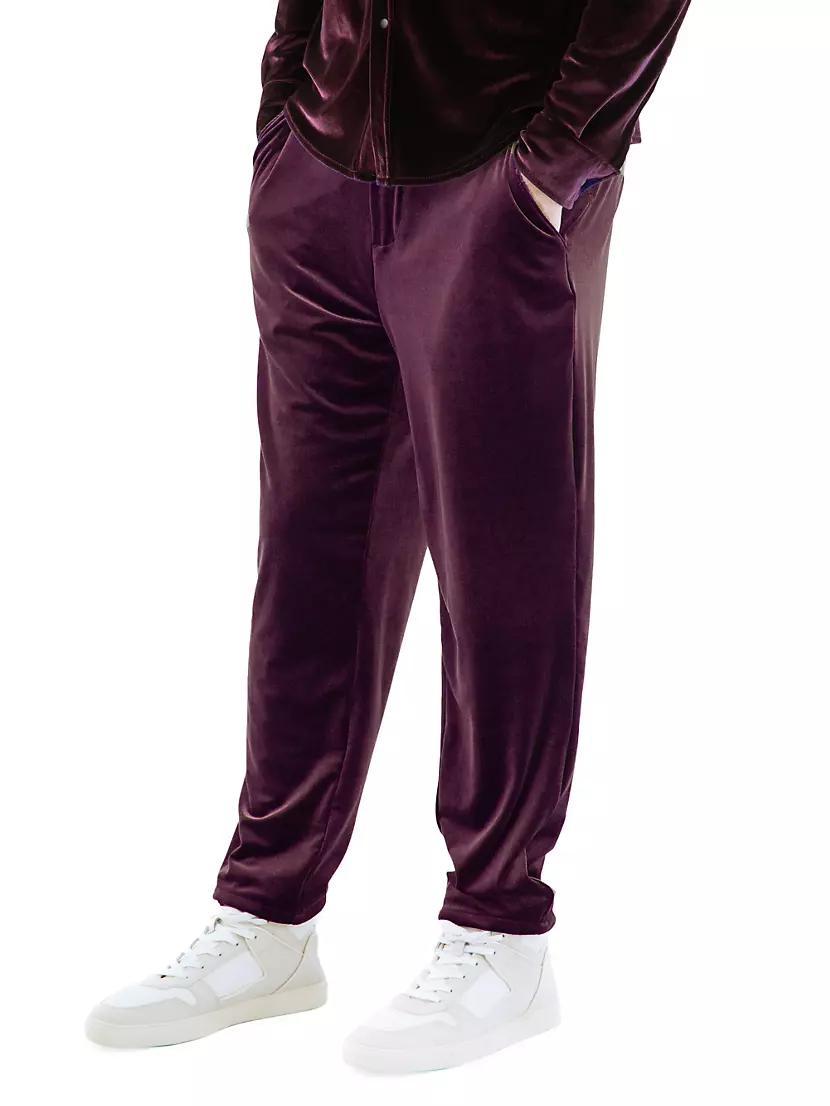 Velvet Flat-Front Pants Product Image