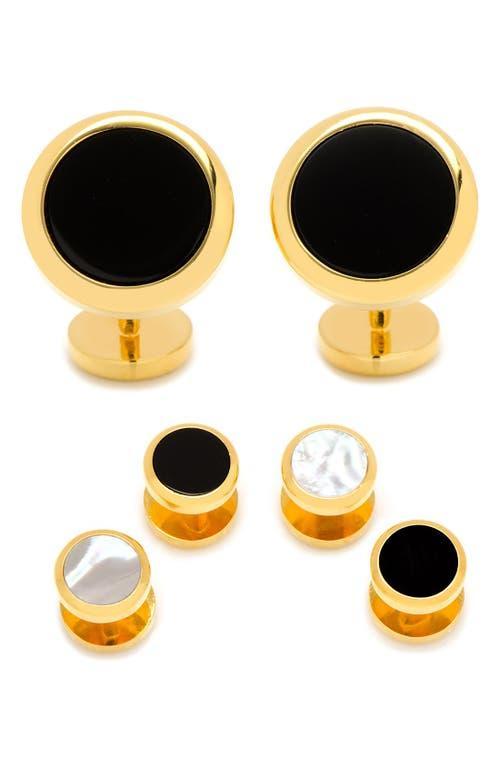 Double-Sided Onyx Mother-of-Pearl Cuff Links Stud Set Product Image