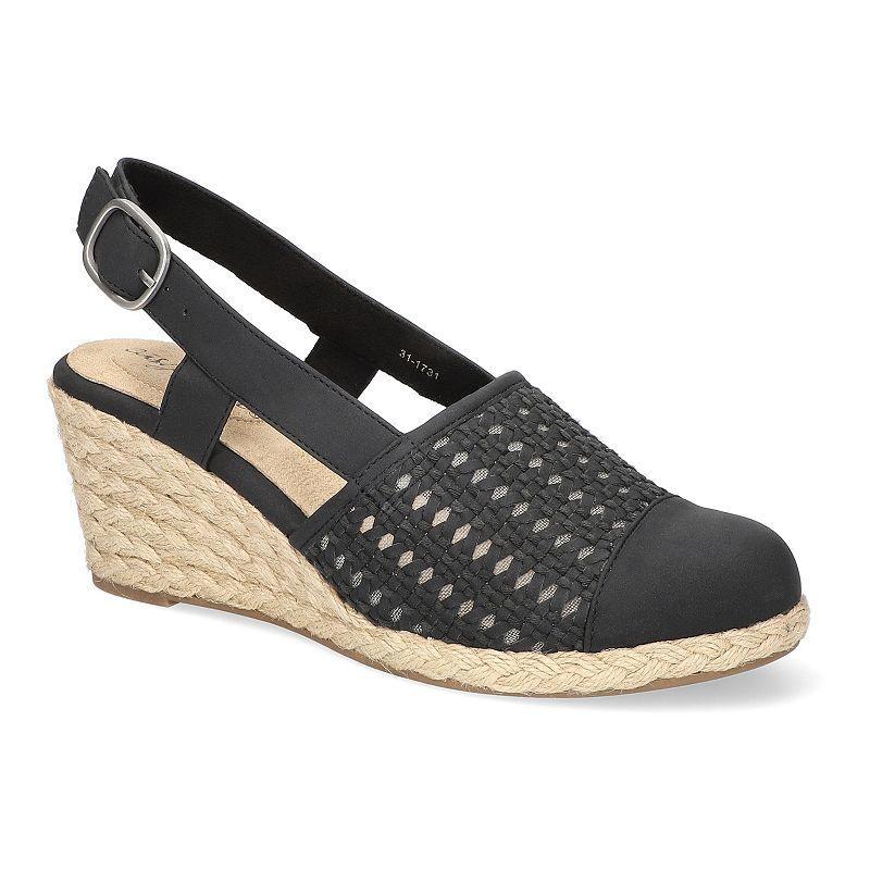 Easy Street Taffy Womens Slingback Espadrille Wedges Dark Brown Product Image