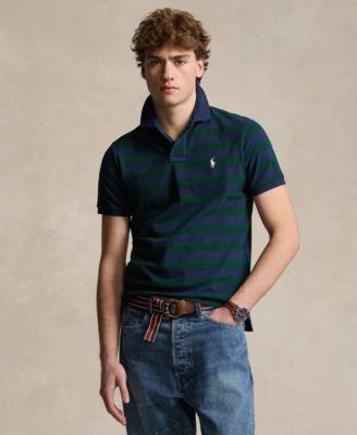 Polo Ralph Lauren Mens Classic-Fit Striped Mesh Polo Shirt Product Image