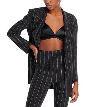 Womens Pinstriped Stretch-Knit Blazer product image