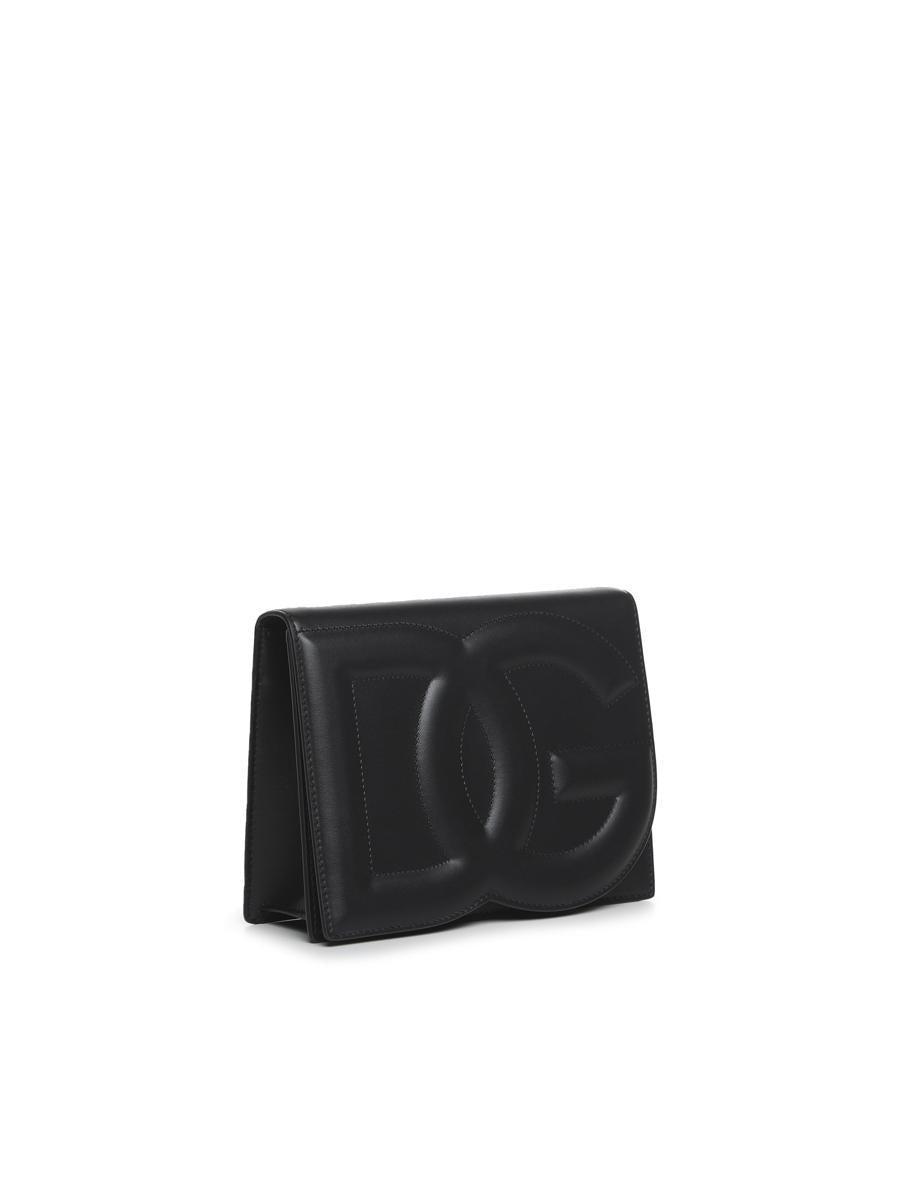 Logo Bag Shoulder Bag In Calfskin In Black Product Image