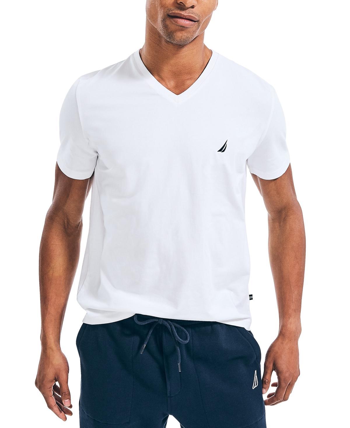 Nautica Mens J-Class Logo Classic-Fit Cotton V-Neck T-Shirt Product Image