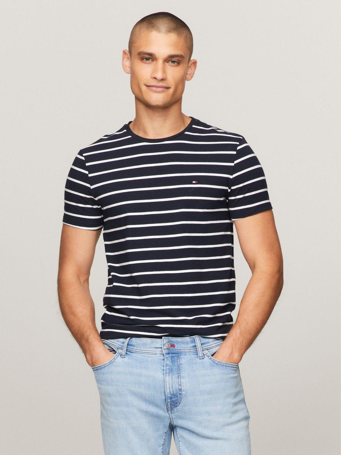 Tommy Hilfiger Men's Premium Stretch Stripe Slim Fit T-Shirt Product Image