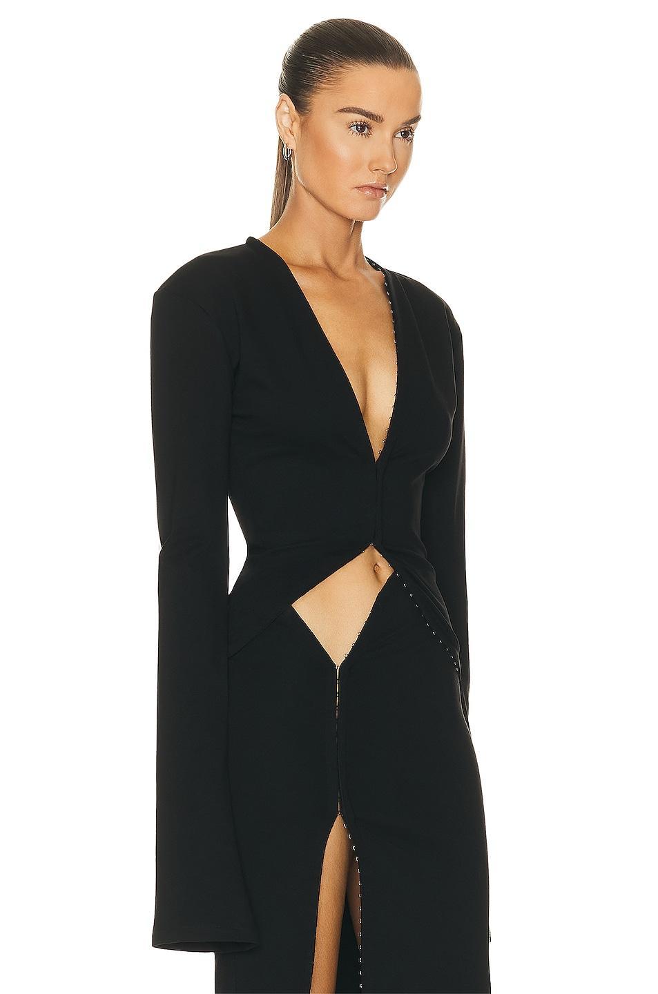 Jade Cropper Long Sleeve Cardigan in Black Product Image