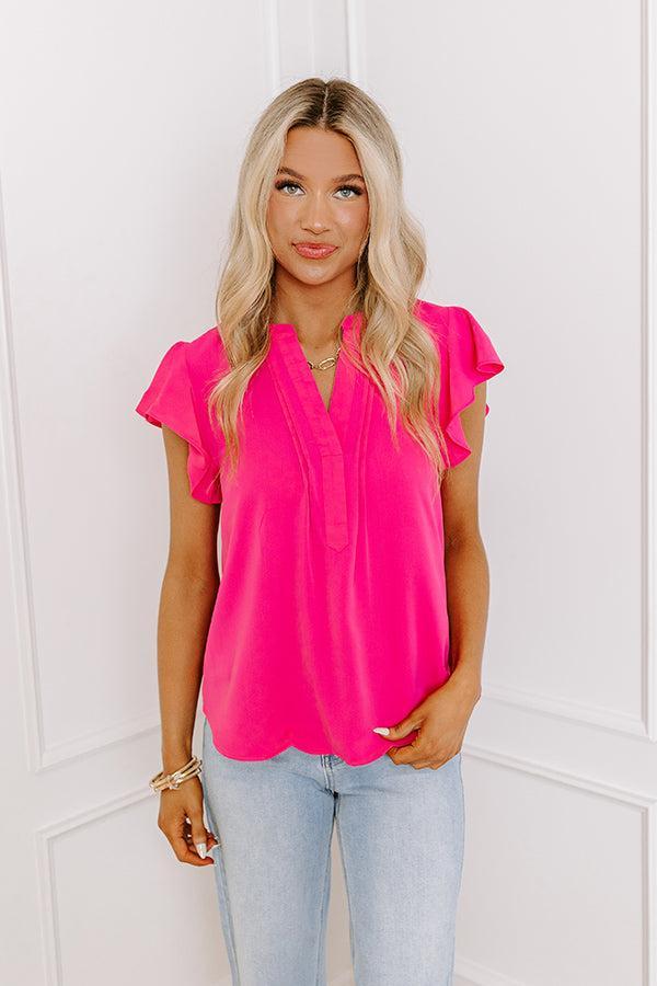 Pop Of Color Shift Top in Hot Pink Product Image