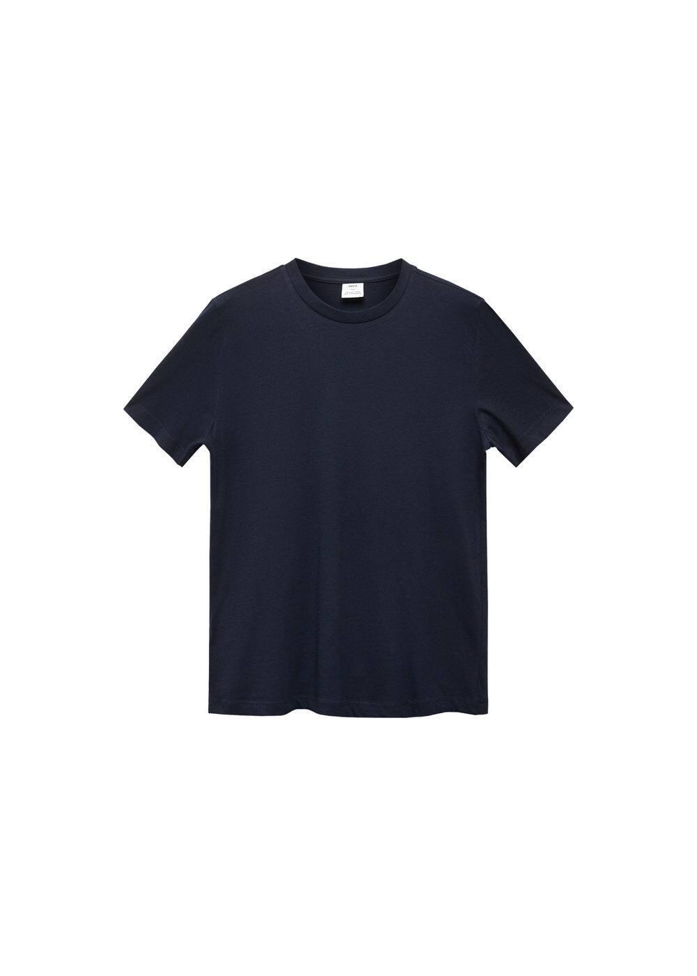 MANGO MAN - Basic cotton stretch T-shirt dark navyMen Product Image