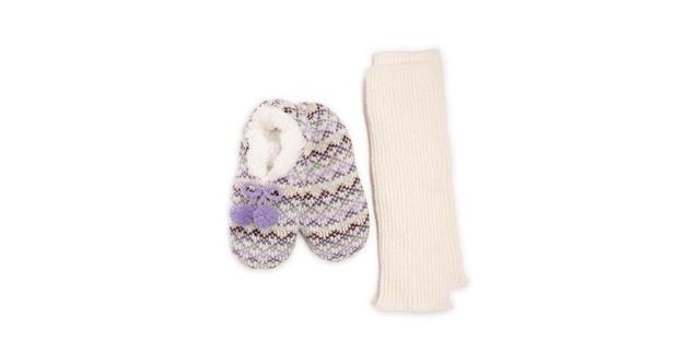 Womens MUK LUKS Ballerina Slippers and Leg Warmer Set Product Image