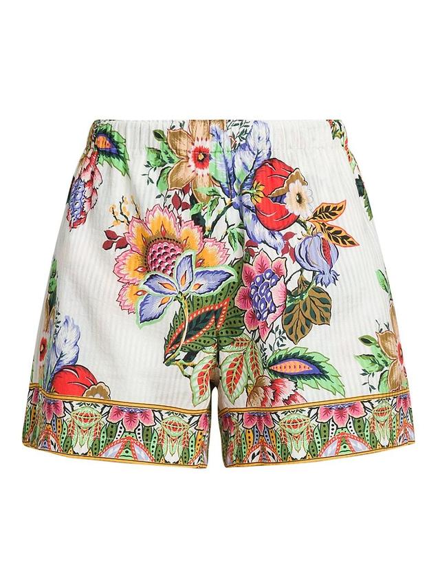 Womens Tree of Life Elasticized Floral Shorts Product Image