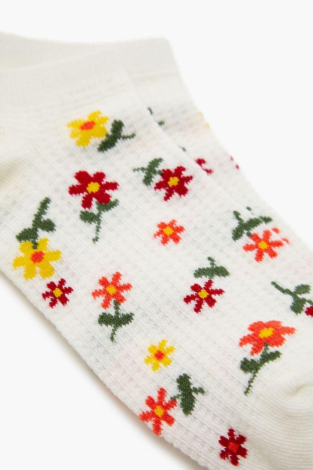 Waffle Knit Floral Ankle Socks | Forever 21 Product Image