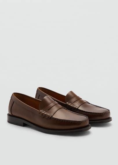 MANGO MAN - Aged loafers leatherMen Product Image