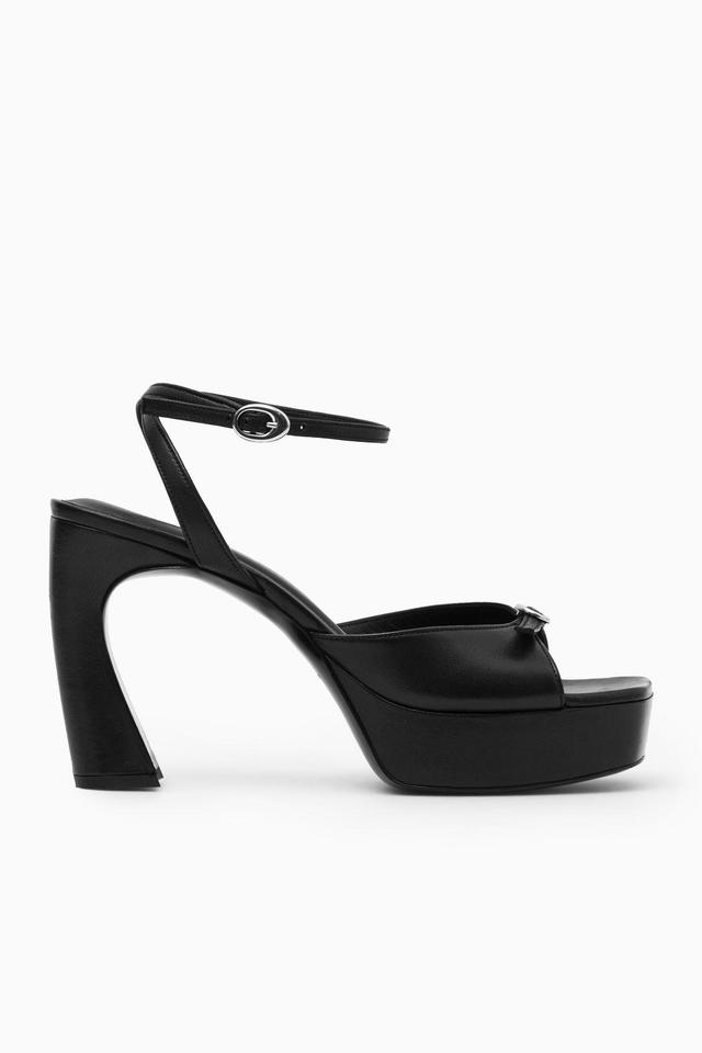 BUCKLED PLATFORM SANDALS Product Image