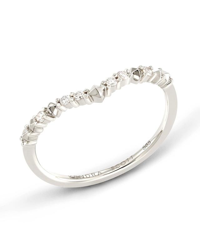 Jaclyn 14k White Gold Band Ring in White Diamond Product Image