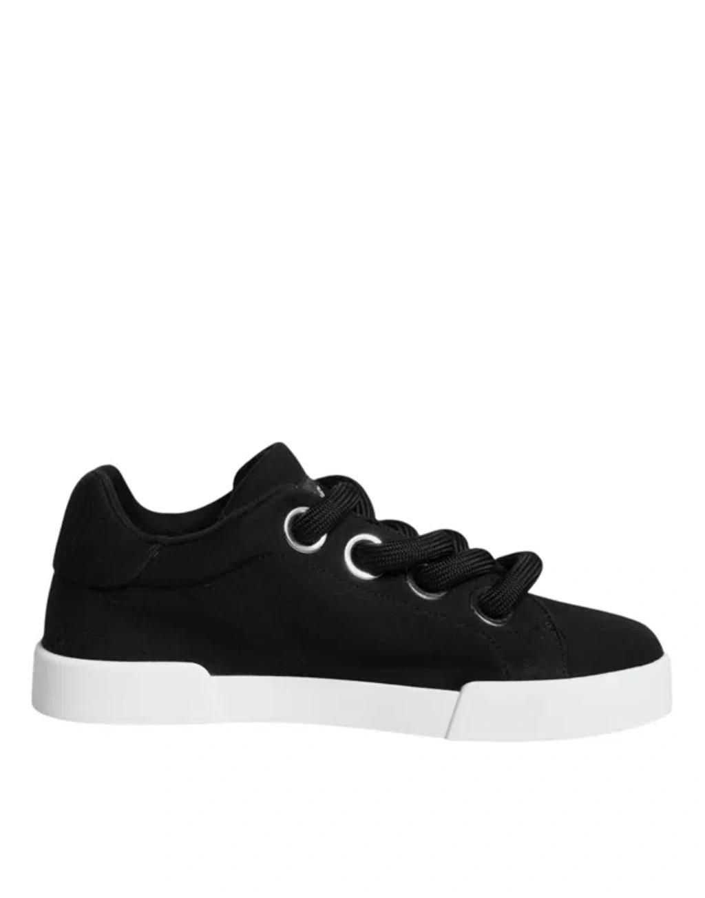 DOLCE & GABBANA Lace-detail Low-top Sneakers In Black product image