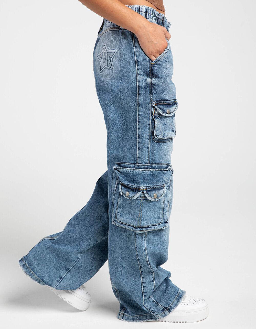 BDG Urban Outfitters Y2K Cyber Womens Denim Cargo Pants Product Image