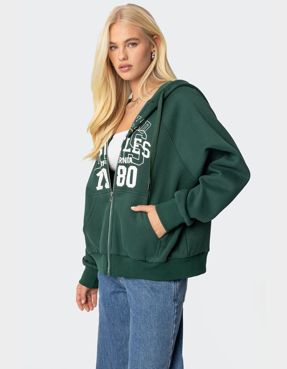 EDIKTED 1980 Oversized Zip Up Hoodie Product Image