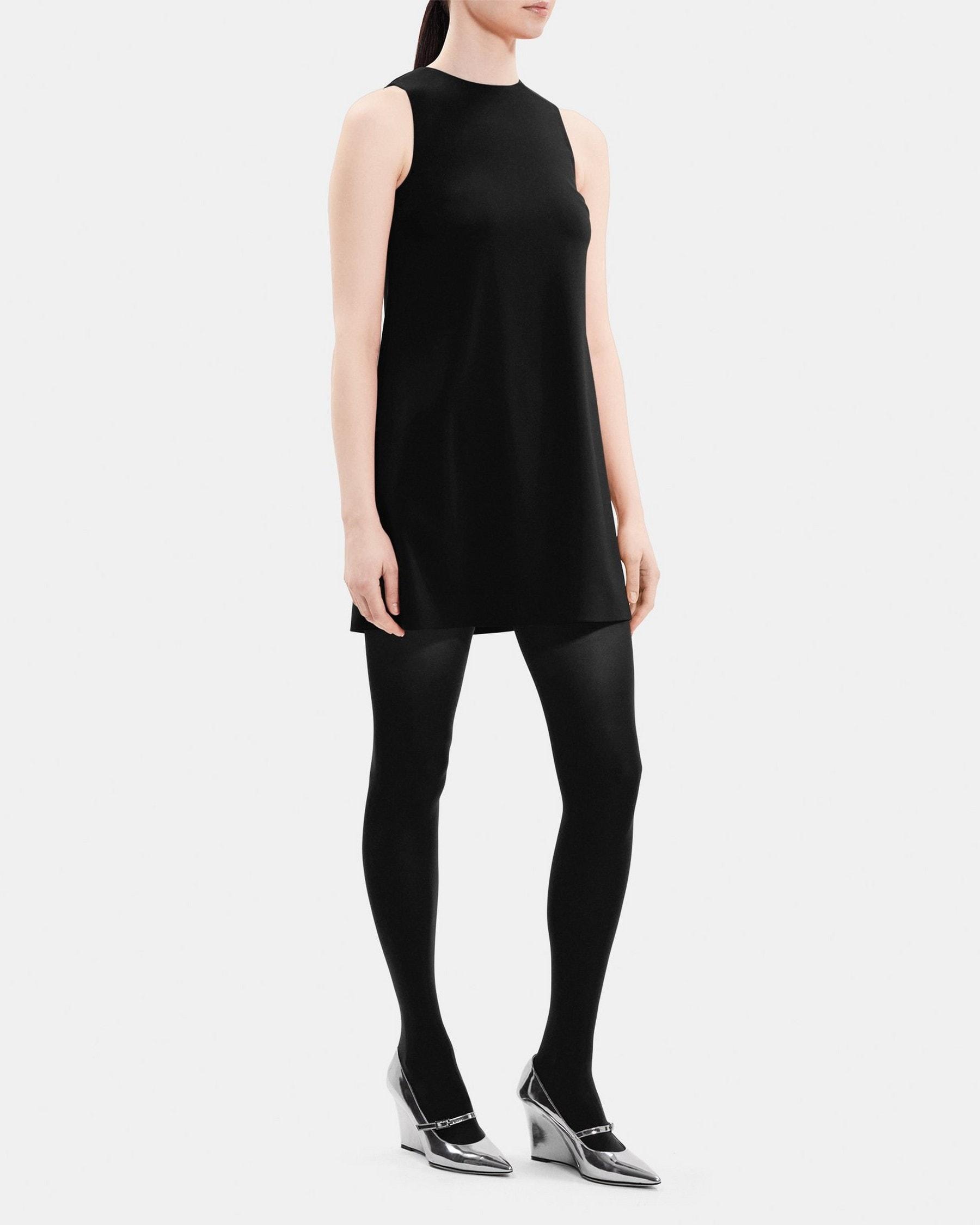 Sleeveless Mini Shift Dress in Crepe Product Image