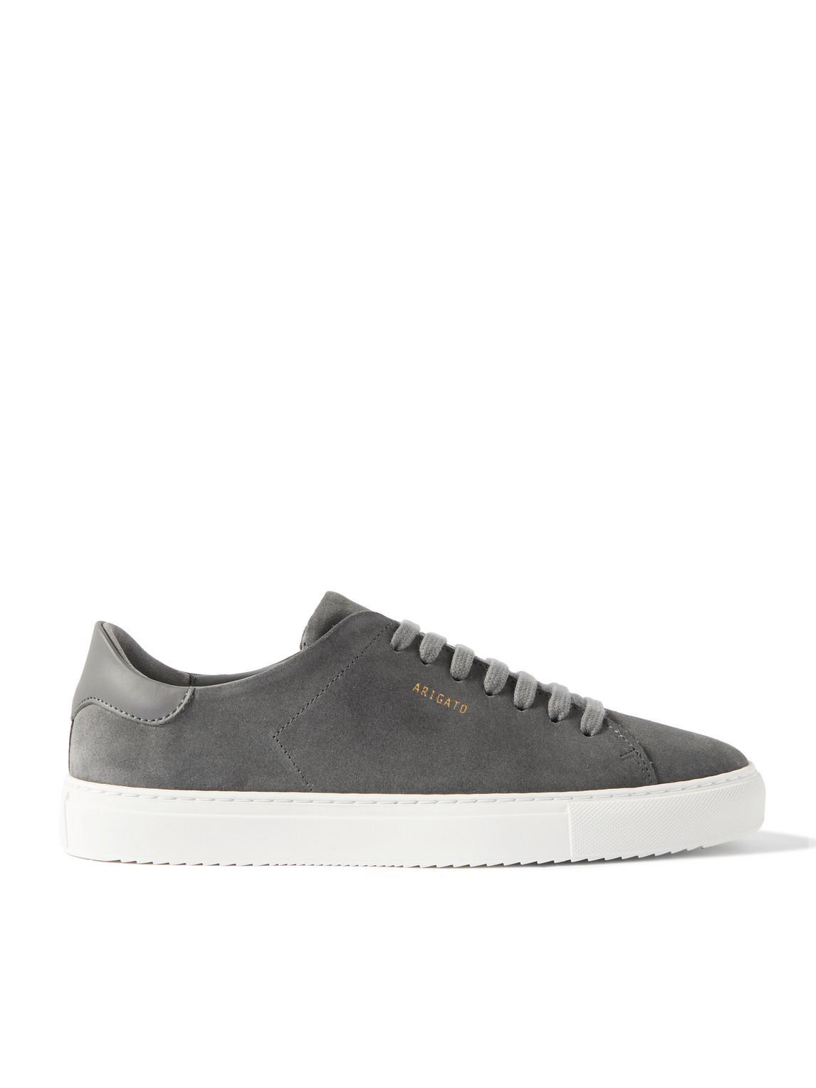 AXEL ARIGATO Clean 90 Leather-trimmed Suede Sneakers In Grey/white Product Image