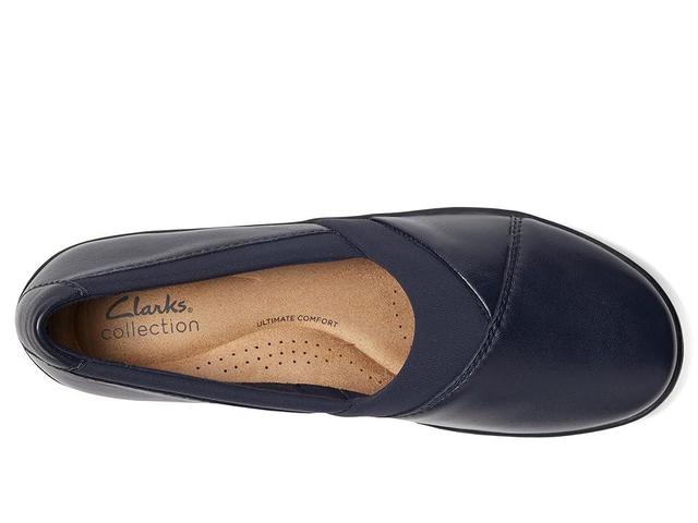 Clarks Cora Charm (Navy Leather) Women's Flat Shoes Product Image