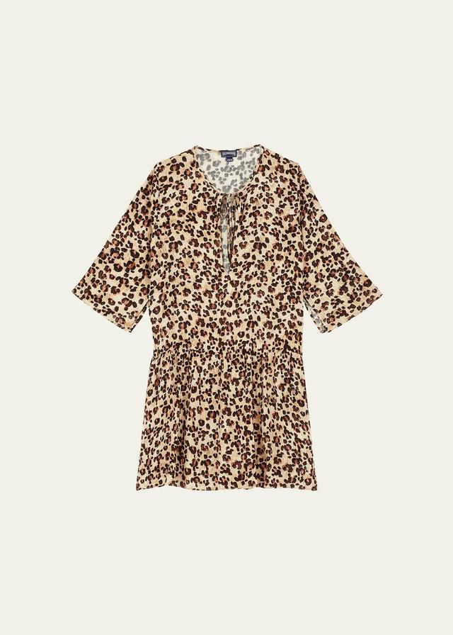 Womens Turtles Leopard Keyhole Minidress Product Image