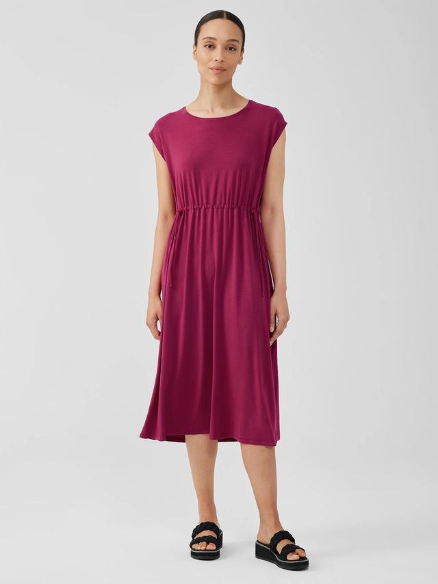 EILEEN FISHER Fine Jersey Jewel Neck Dressfemale Product Image