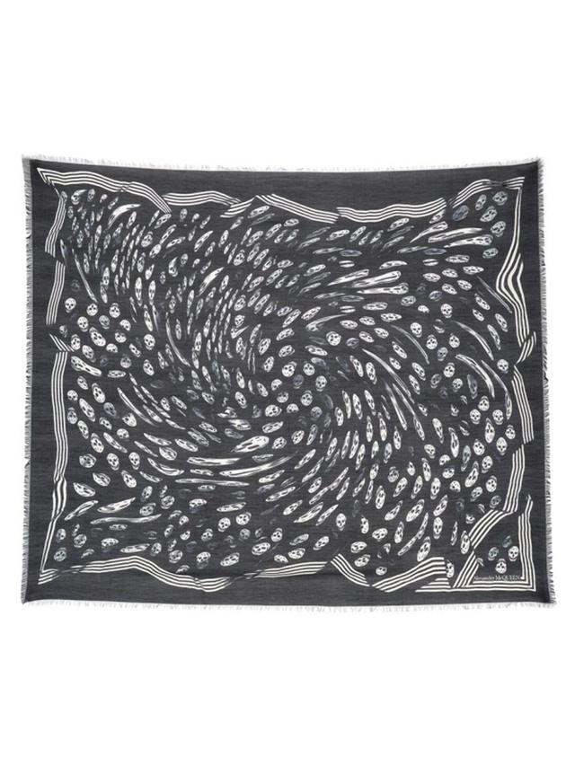 Vortex Print Biker Scarf In Black Product Image